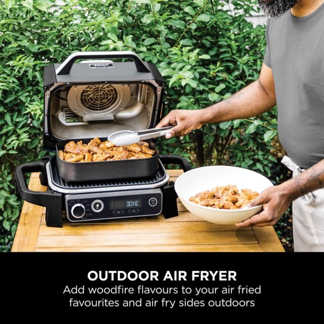 Ninja OG701UK Woodfire Electric Bbq Grill, Smoker And Air Fryer