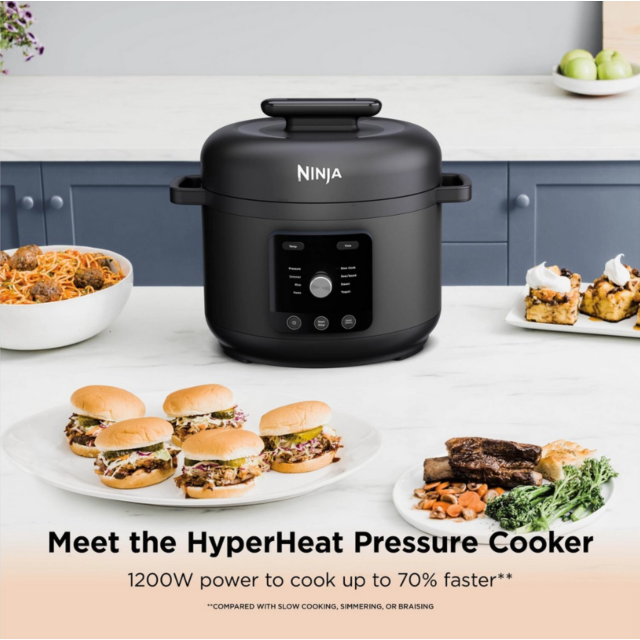 Ninja PC201UK HyperHeat 9-in-1 Pressure + Rice Cooker - Grey/Black