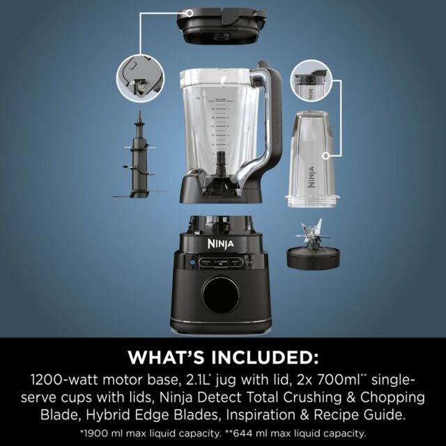 Ninja TB301UK Detect Duo Power Blender Pro & Single Serve - Black