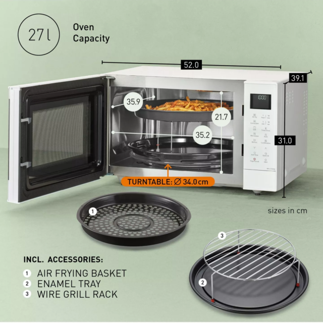 Panasonic NN-CT55RWBPQ 27-Litre 4-In-1 Air Fry Combination Microwave Oven