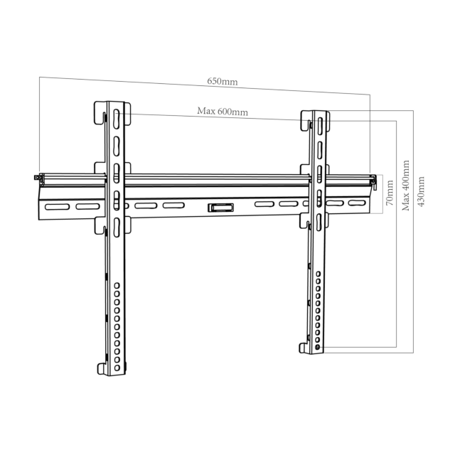 PPS Distribution TTD-604-FLP TV Wall Bracket, Fixed 32-70 Inch