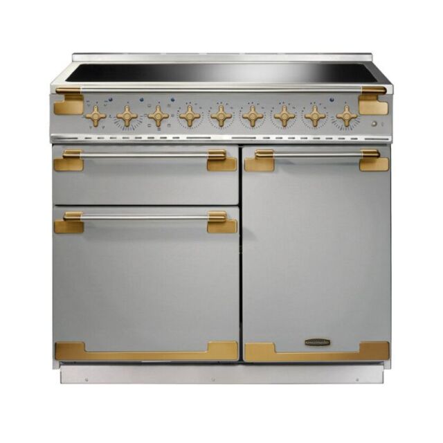 Rangemaster ELS100EISS/AB Elise Luxe 100 Induction Range Cooker - Stainless with Antique Brass Trim