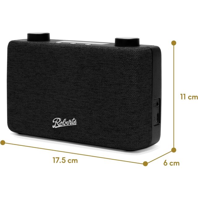 Roberts Radio PLAY11BK Black Portable DAB/FM Radio - Black