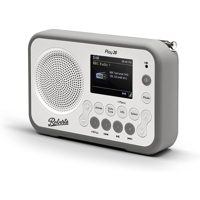 Roberts Radio PLAY20 Radio And Bluetooth Player - White