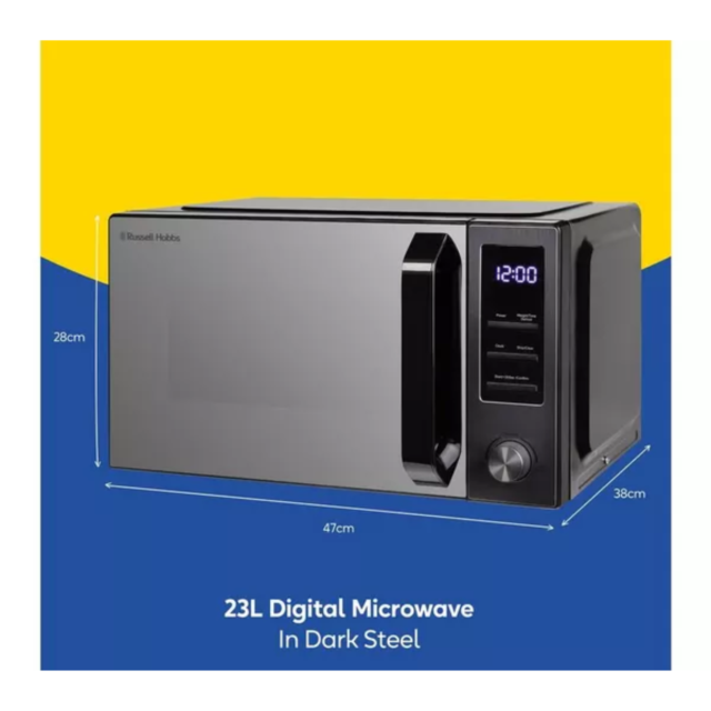 Russell Hobbs RHM2372DS Microwave 23 Litre, 900Watt, Dark Steel