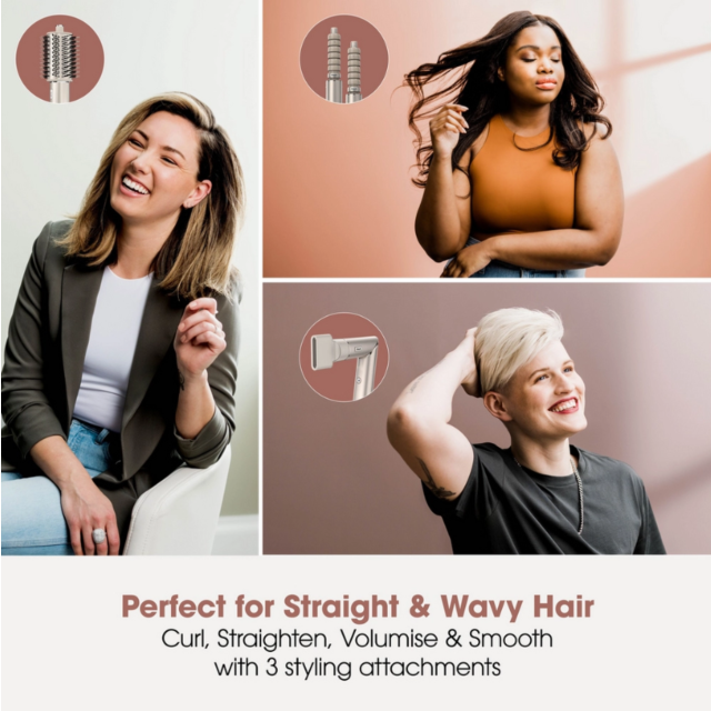 Shark HD426SLUK Flexstyle Air Styler & Hair Dryer For Straight & Wavy Hair - 3 Attachments - Stone