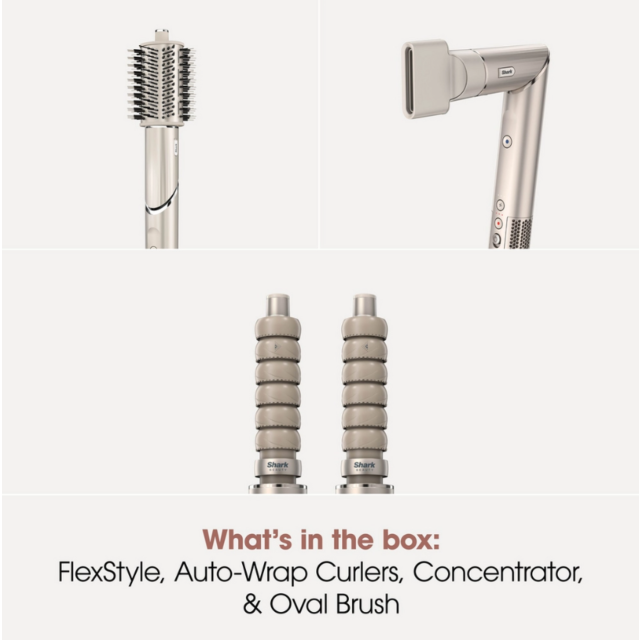 Shark HD426SLUK Flexstyle Air Styler & Hair Dryer For Straight & Wavy Hair - 3 Attachments - Stone