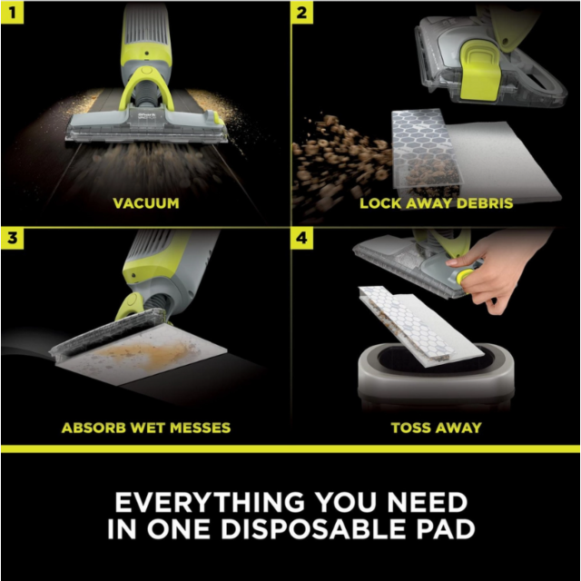 Shark VM200UK Shark Vacmop Cordless 2-In-1 Vacuum Mop With Targeted Spray - 9 Min 30 Sec Run Time -