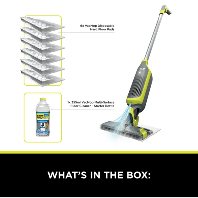 Shark VM200UK Shark Vacmop Cordless 2-In-1 Vacuum Mop With Targeted Spray - 9 Min 30 Sec Run Time -