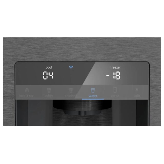 Siemens KF96DPXEA American Fridge Freezer, 4 Door - Black Steel