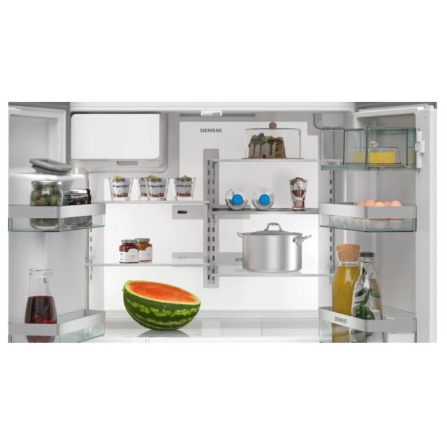 Siemens KF96DPXEA American Fridge Freezer, 4 Door - Black Steel