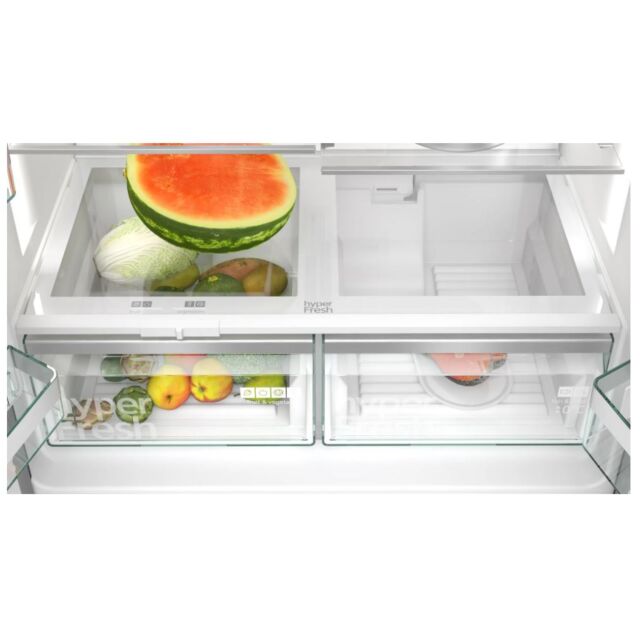 Siemens KF96DPXEA American Fridge Freezer, 4 Door - Black Steel