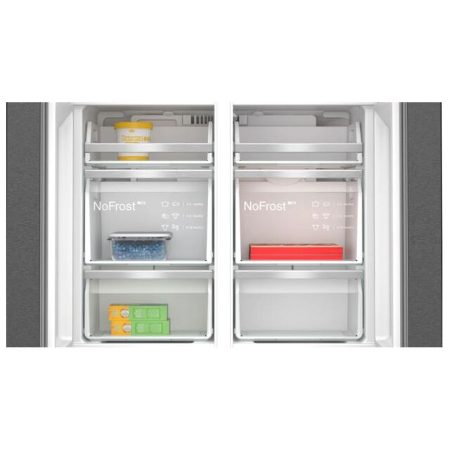 Siemens KF96DPXEA American Fridge Freezer, 4 Door - Black Steel