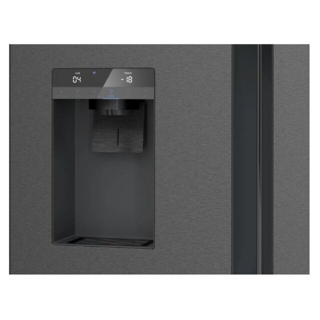 Siemens KF96DPXEA American Fridge Freezer, 4 Door - Black Steel