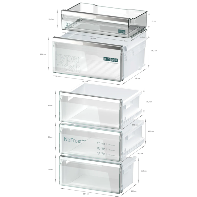 Siemens KG39NAIAU Fridge Freezer, Silver Inox, 203X60, No Frost, A Energy, 