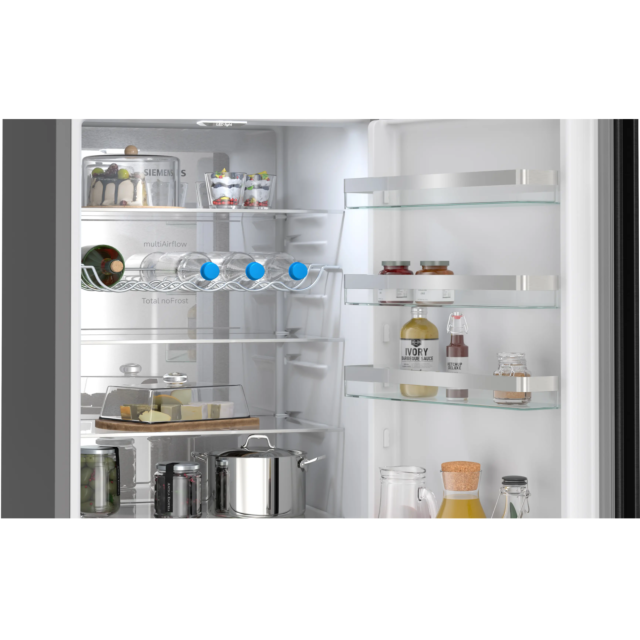 Siemens KG39NVXBG Fridge Freezer Black Steel 70/30, 60Cm Wide