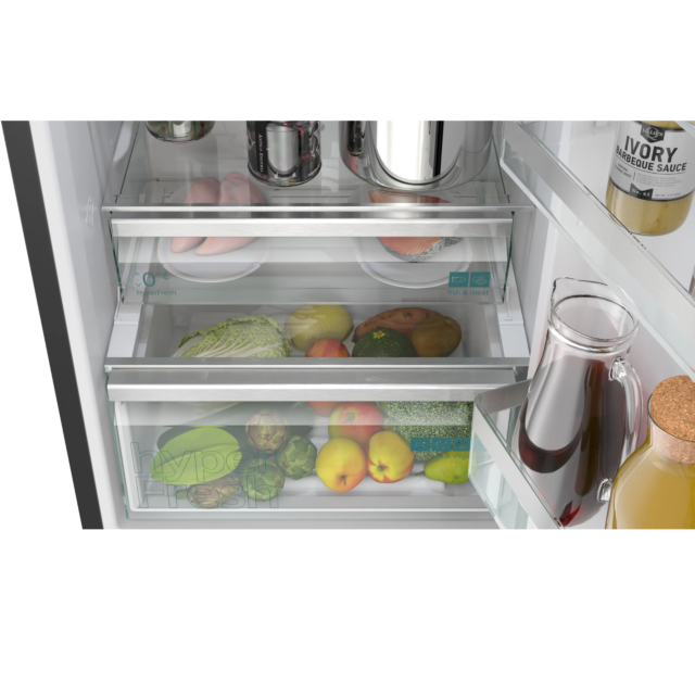 Siemens KG39NVXBG Fridge Freezer Black Steel 70/30, 60Cm Wide