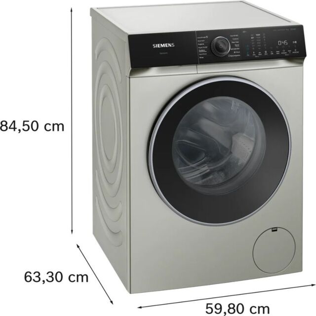 Siemens WG46H2AXGB Silver Inox Washing Machine, IQ500, 9Kg 1600rpm, Idos