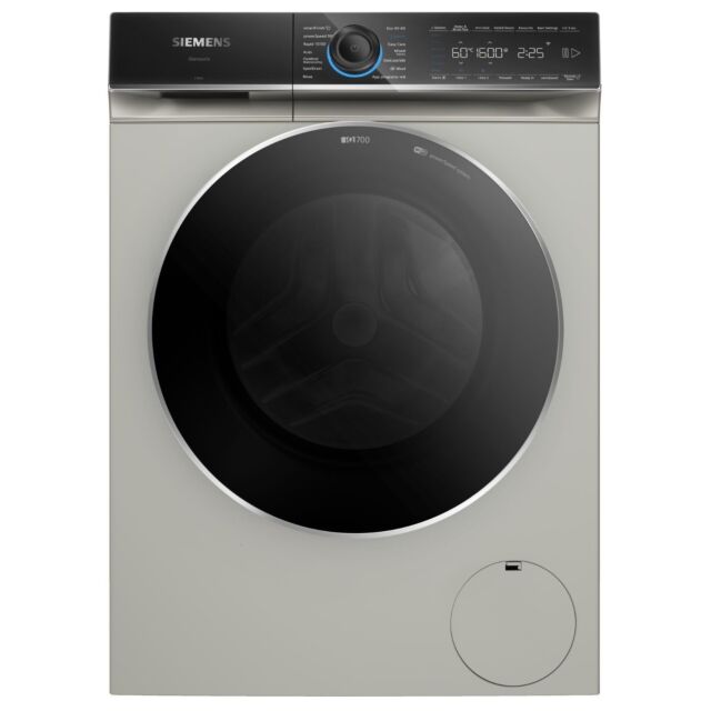 Siemens WG66B2AXGB Washing Machine - Iq700, Silver Inox, 11Kg, 1600Rpm