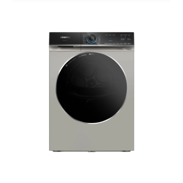 Siemens WR47B2CSGB Heat Pump Tumble Dryer, IQ700, 9Kg, Silver Inox