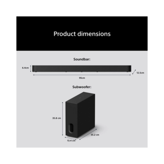 Sony HTA7100KIT.CEK Bravia Theatre Bar 7 + S 5.1.2Ch Dolby Atmos Soundbar With Sasw7 100W Subwoofer