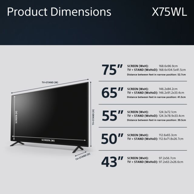 Sony KD75X75WLU 75inch4K UHD HDR Google Smart TV