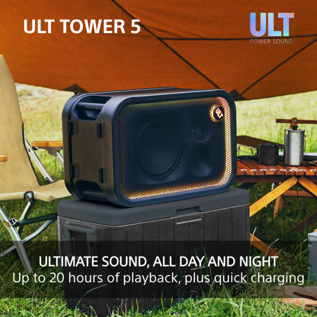 Sony SRSULT500.CEL Wireless ULT Tower 5 Deep Bass Party Speaker with DJ Input - Black