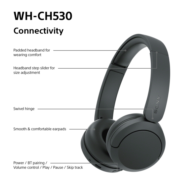 Sony WHCH530B.CE7 Wireless Over ear headphones - Black