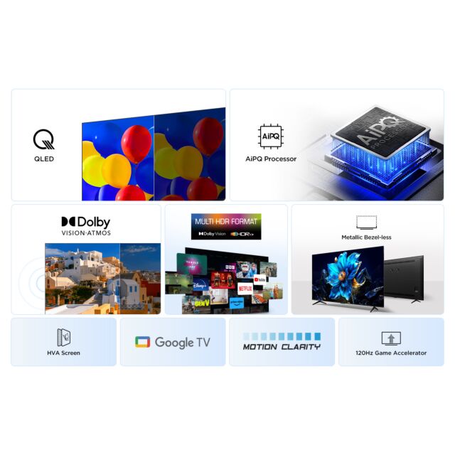 TCL 50P7K-UK 50inch 4K QLED Direct LED HDR Google TV