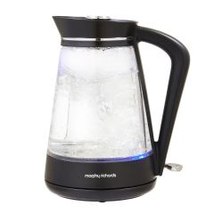 Morphy Richards 1.7L Glass Jug Kettle in Black/Chrome