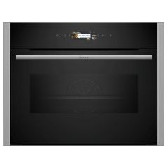 Neff C24MR21N0B Compact Combi Oven With Microwave - Black with Stainless Steel trim