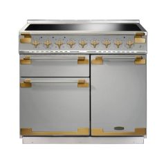 Rangemaster ELS100EISS/AB Elise Luxe 100 Induction Range Cooker - Stainless with Antique Brass Trim