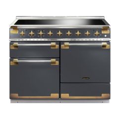 Rangemaster ELS110EISL/AB Elise Luxe 110 Induction Range Cooker - Slate with Antique Brass Trim