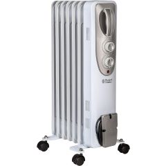 Russell Hobbs RHOFR5001 Oil Filled Heater 1.5kW Manual Controls - White